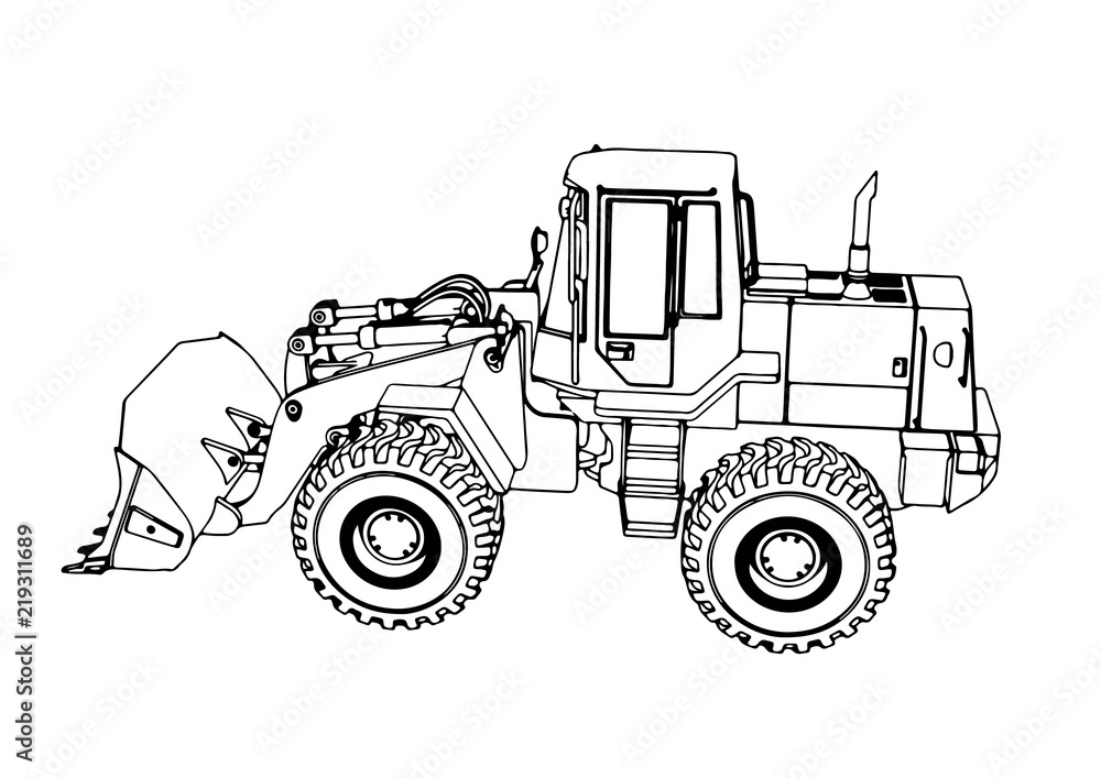 sketch of a construction bulldozer vector sketch of a construction bulldozer vector