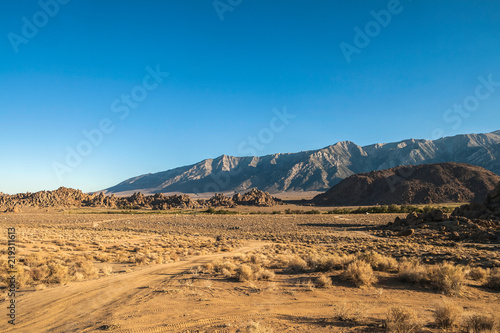 Landscape of the desert of the Alabama Hills, California, USA