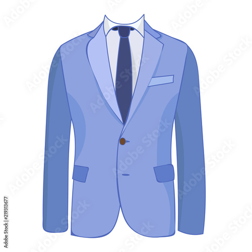 suit with tie on a white background