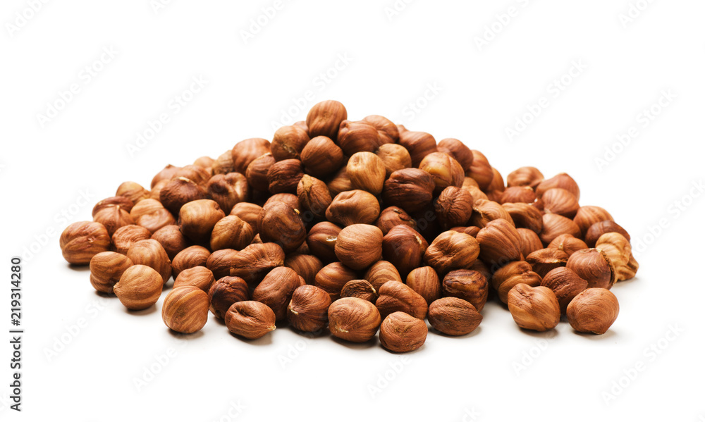Handful of hazelnut nuts Handful of hazelnut nuts