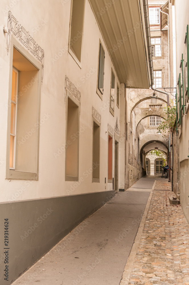 Old narrow street in Bern, Switzerland