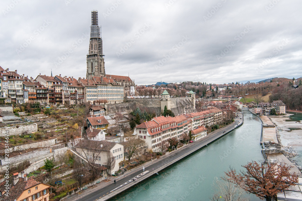 Bern view of river and city, Switzerland 