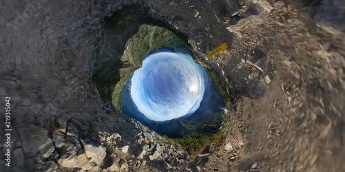 鹿島槍ヶ岳北峰山頂_Tiny Planet photo