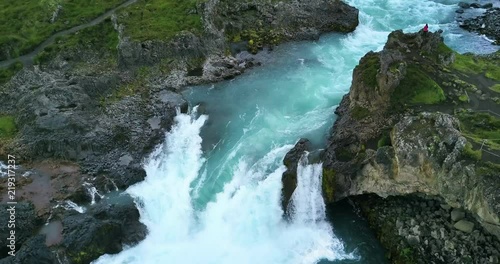 Small Waterfall Just Down Stream From Godafos, Northern Region of Iceland