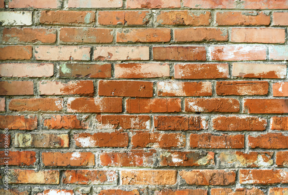old wall of yellow and red brick old wall of yellow and red brick