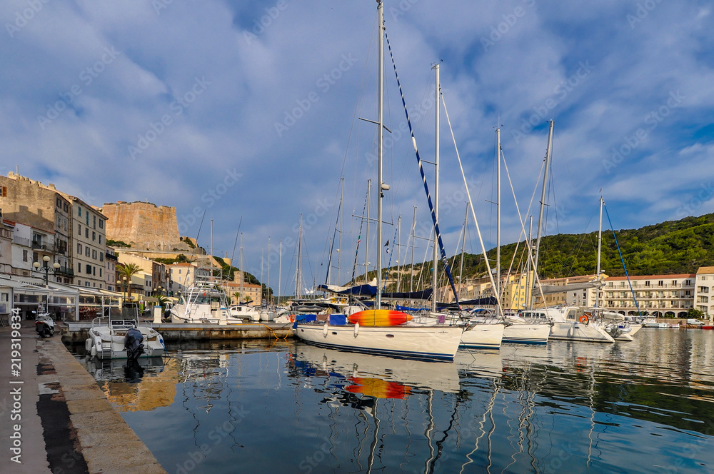 Marina in Bonifacio in Corsica
