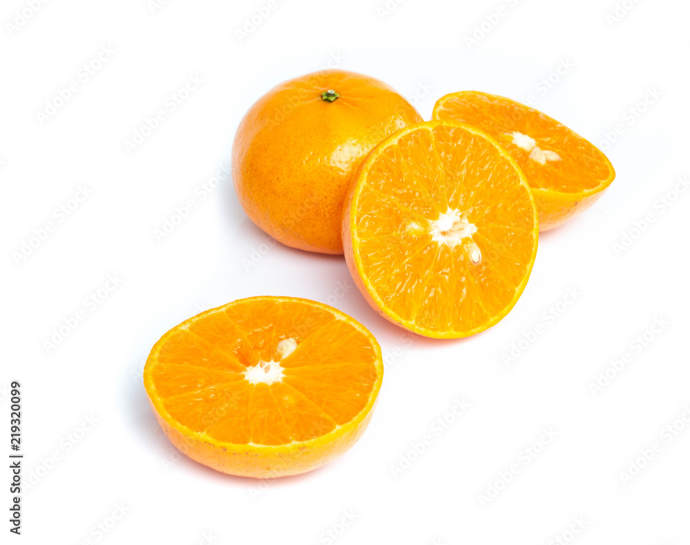 tangerine or mandarin fruit isolated on white background.food concept.