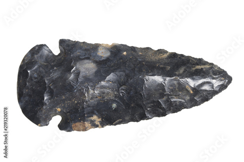 Authentic Ohio Dovetail Indian Arrowhead on White Background