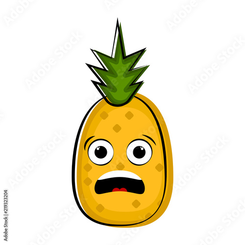 Surprised pineapple cartoon character emote