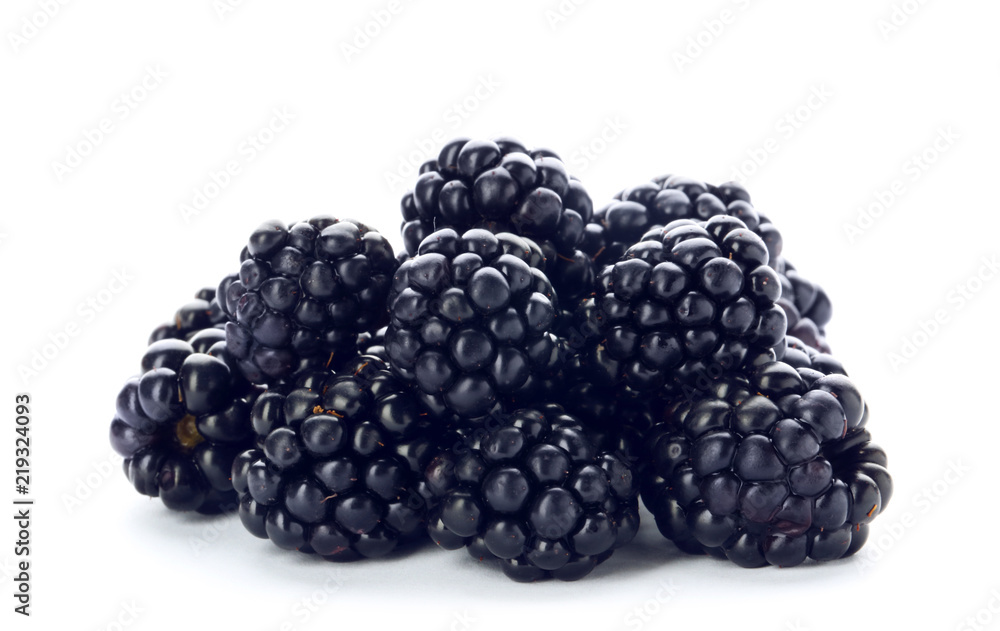 Fresh ripe juicy blackberries on white background Fresh ripe juicy blackberries on white background