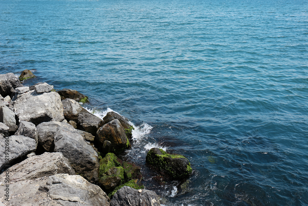 Beautiful view of stones in sea