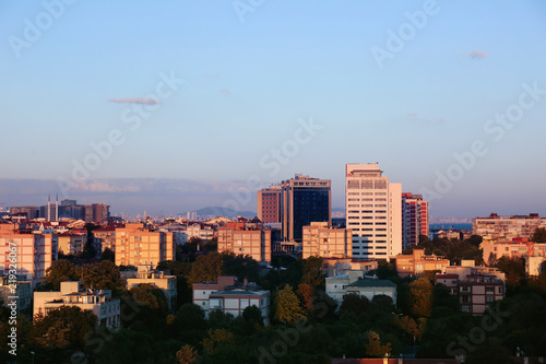Picturesque view of city with beautiful buildings