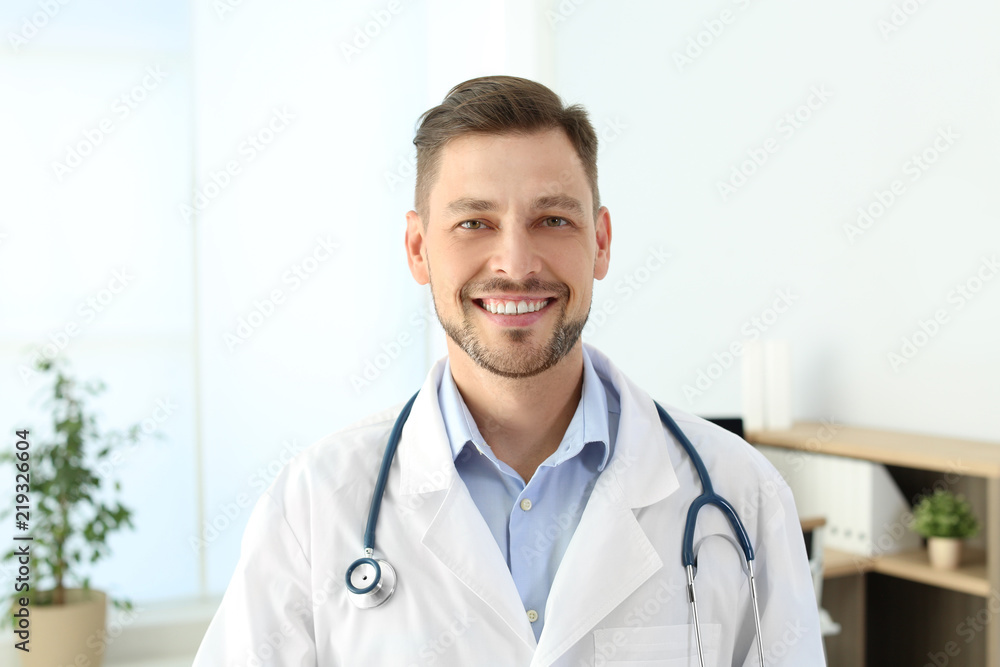 Male medical assistant in clinic. Health care service Male medical assistant in clinic. Health care service