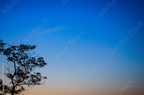 Sunrise with a blue color gradient