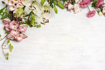 frame of beautiful flowers