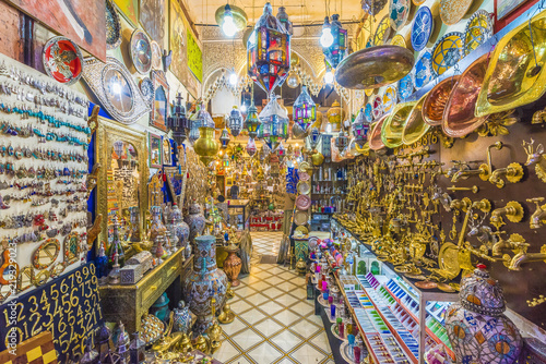 Moroccan shop in old medina of Marrakesh, Morocco