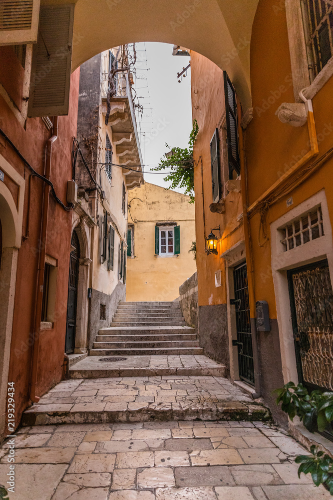 Old town in Corfu, Greece