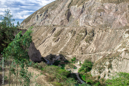 View of the mountains and the abyss. Landscape.