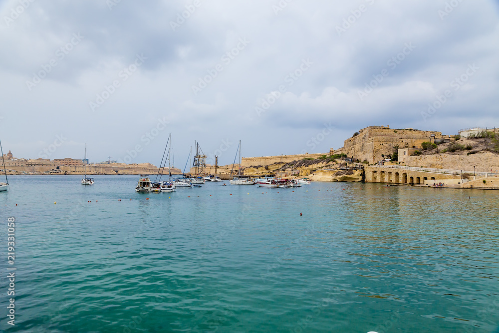 Kalkara, Malta. Yachts in the Great Bay