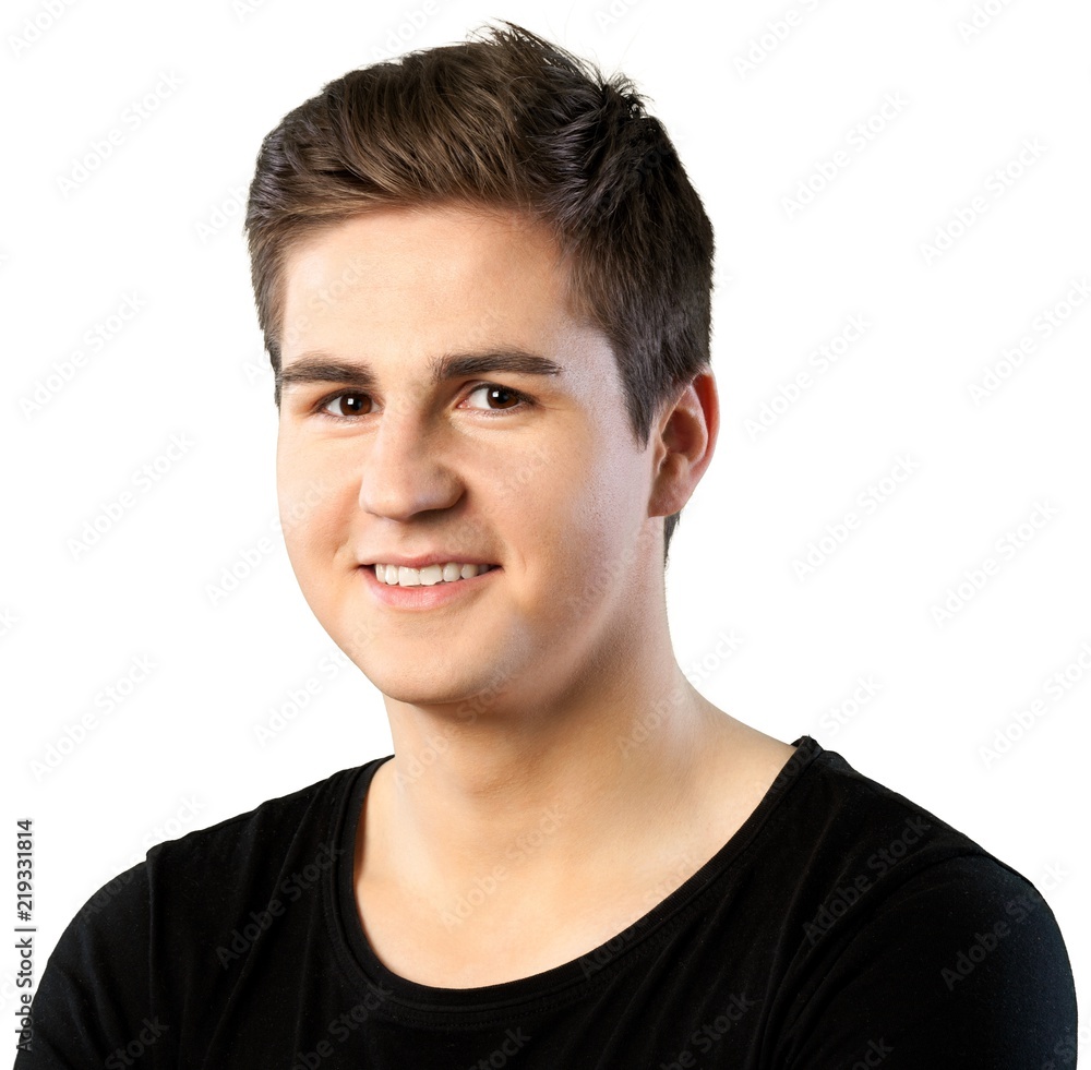 Close Up Smiling Young Man, Isolated Close Up Smiling Young Man, Isolated