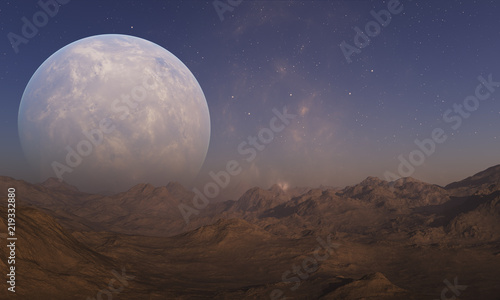 Fototapeta Naklejka Na Ścianę i Meble -  3d rendered Space Art: Alien Planet - A Fantasy Landscape