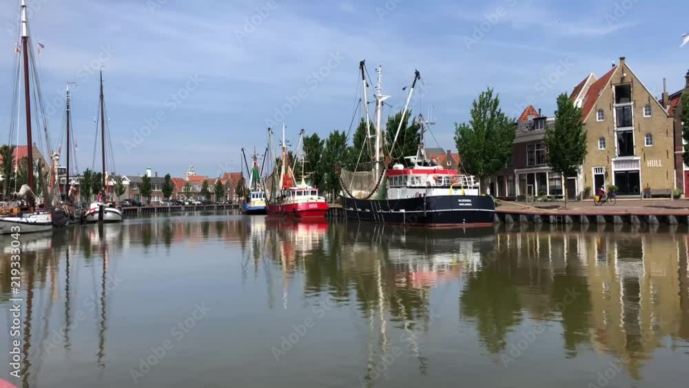 Fishing boats and sailboats in the Zuiderhaven in Harlingen, Friesland, The Netherlands Fishing boats and sailboats in the Zuiderhaven in Harlingen, Friesland, The Netherlands