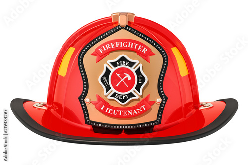 Firefighter Helmet closeup, 3D rendering