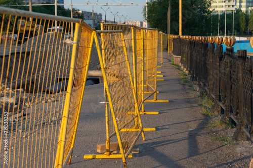 Kazakhstan, Almaty, Sairan 13.07.2018: A pipeline line is being built at the construction site.