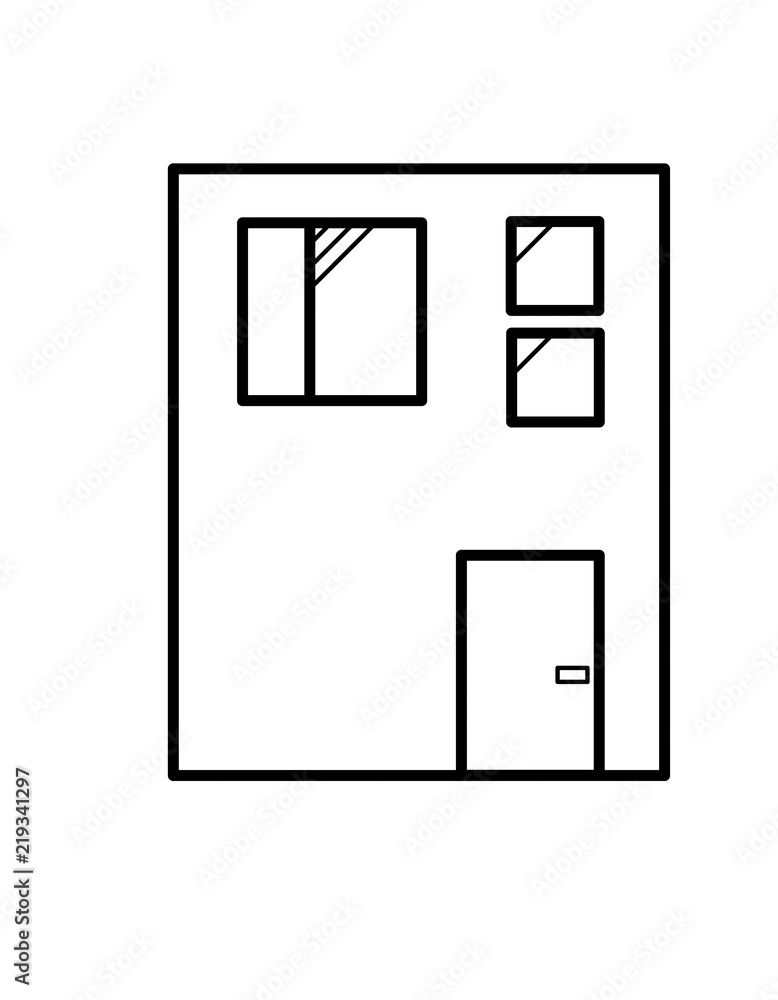 四角い家窓(線画) 四角い家窓(線画)