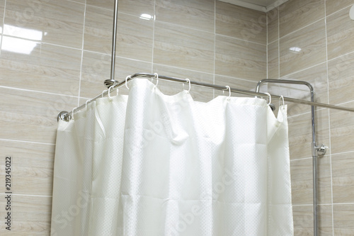 a curtain. shower or bath