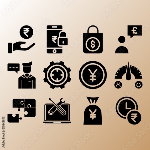 Yen, student and feedback related premium icon set