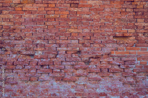 Background of red brick wall pattern texture