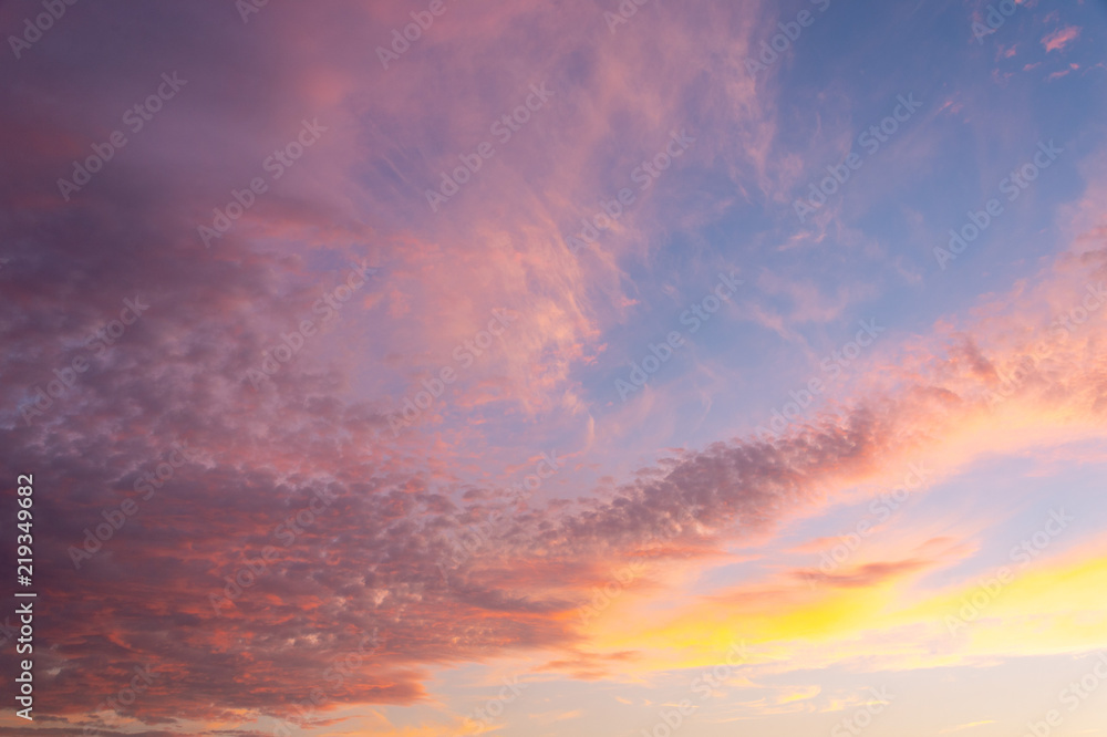 Fototapeta premium colorful dramatic sky with cloud at sunset