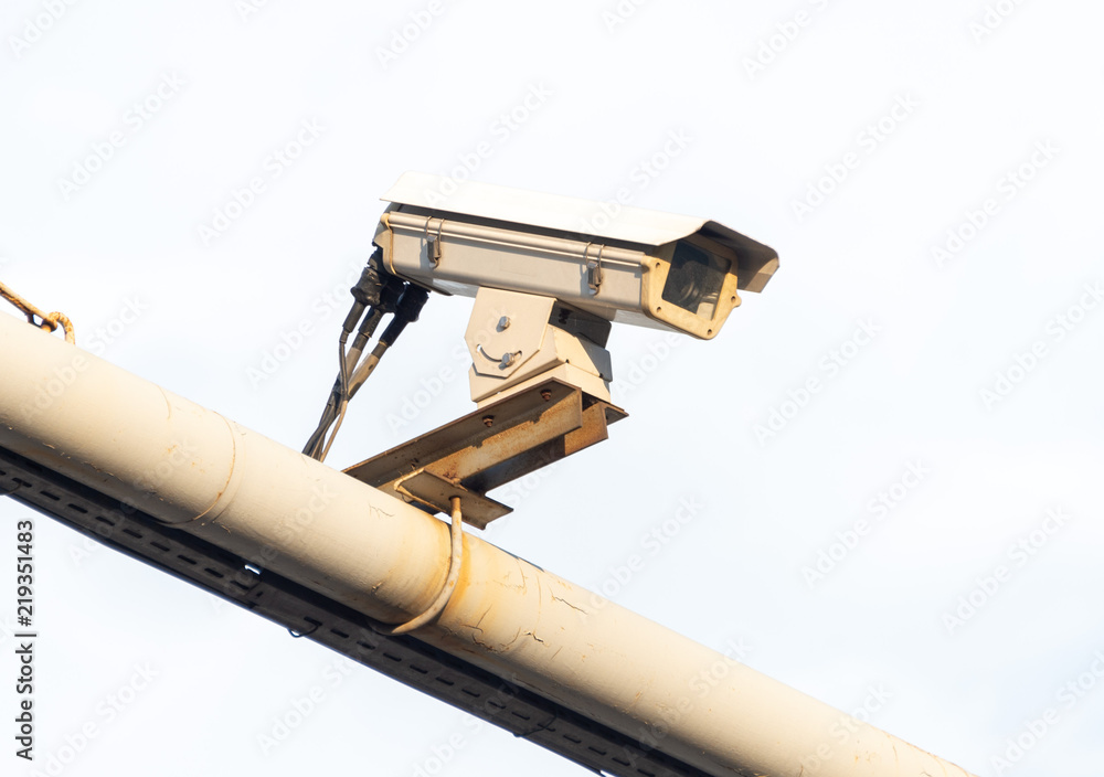 Surveillance cameras on the road for car speed Surveillance cameras on the road for car speed