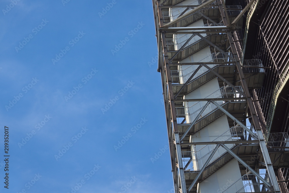 Exterior and staircase of Gasometer in Oberhausen, Germany