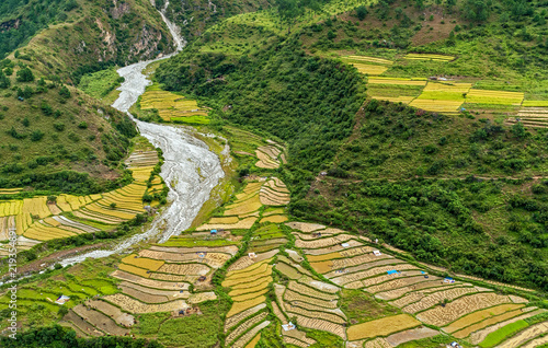 Agricultural landscape in rural Bhutan - Eastern Bhutan