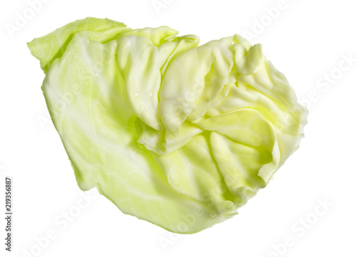 cabbage leaves on white background