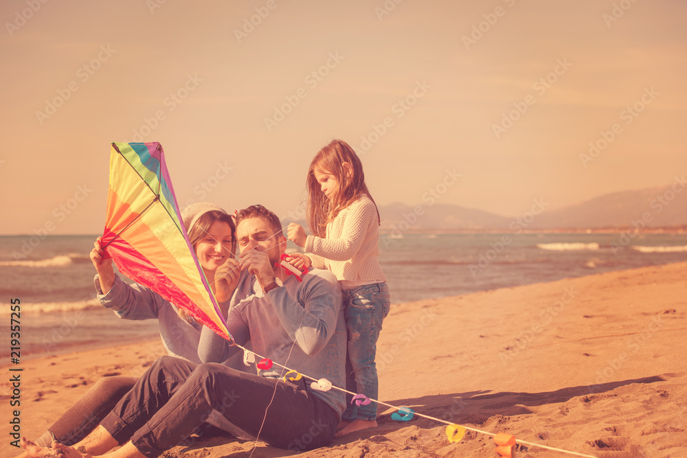 Obraz premium happy family enjoying vecation during autumn day