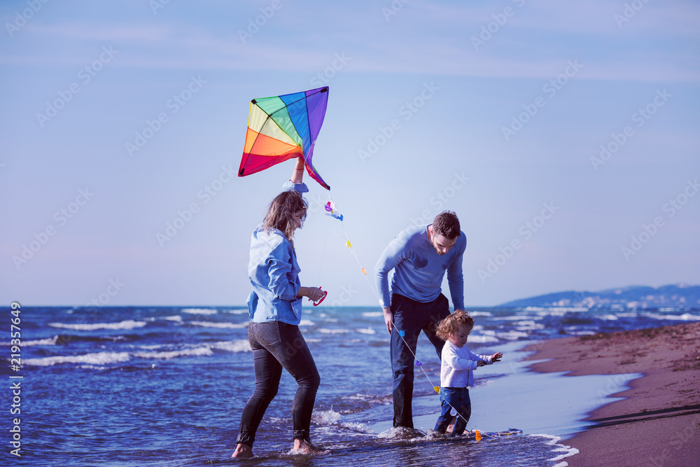 happy family enjoying vecation during autumn day