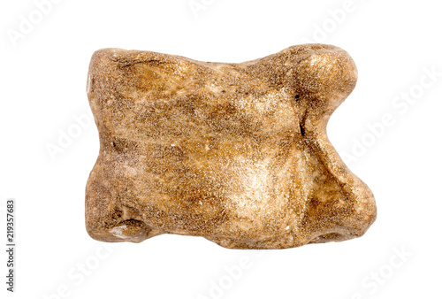 Asian bone with golden color covered, Kazakh national game, isolated on white background photo