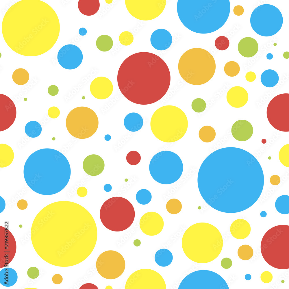 seamless background vector color circles, composition of geometric shapes. bright children's colorful circles, toys bubbles of all colors