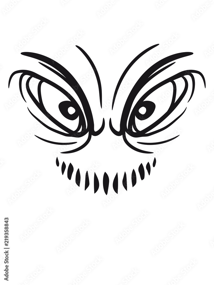 insekt clown joker grinsen mund fresse grinsen monster böse gesicht comic  cartoon clipart horror halloween Stock Illustration | Adobe Stock