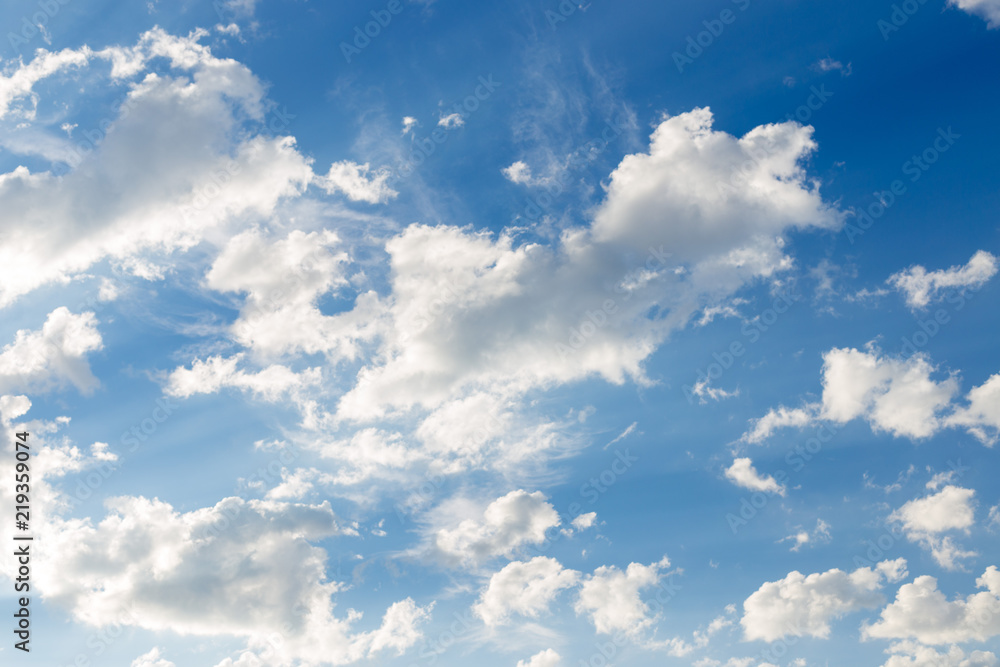 Fototapeta premium Blue sky background with clouds