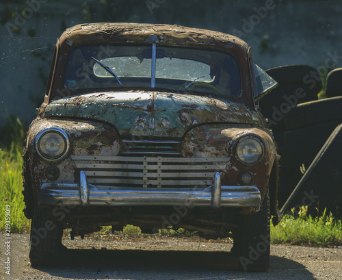 Old rusty retro cars