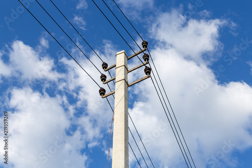 Wallpaper Mural Electrical pole and wires against the sky Torontodigital.ca