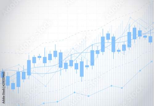 Business candle stick graph chart of stock market investment trading on white background design. Bullish point, Trend of graph. Vector illustration