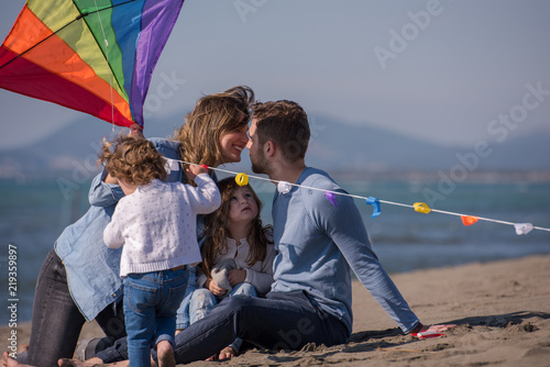 happy family enjoying vecation during autumn day