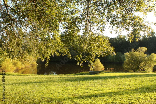 Pond in the golsen light photo