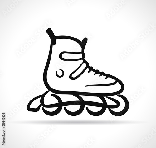 Vector roller skate black icon