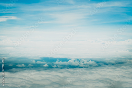 Copy space summer blue sky and white cloud abstract background.